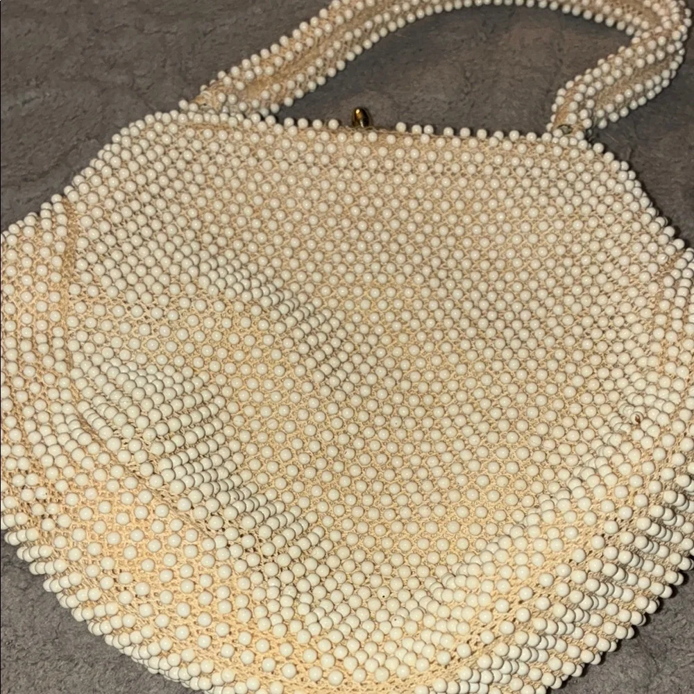 Corde’ Bead Elegant Cream Beaded Handbag - Picture 10 of 12